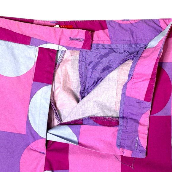 Vintage Esprit Womens 11 / 12‎ Pink Purple Geometric Stretch Flat Front Pants - Picture 2 of 9